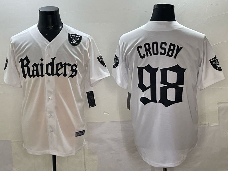 Men 2025 Oakland Raiders #98 Crosby white 6th generation Joint Name Nike Limited NFL Jersey style 08->oakland raiders->NFL Jersey